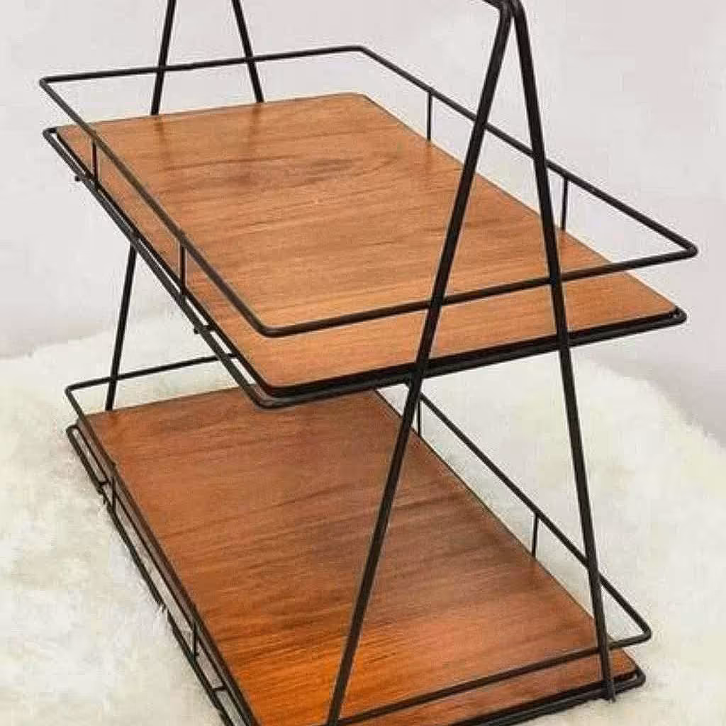 استند مستطیل بزرگ کف چوب دوطبقه