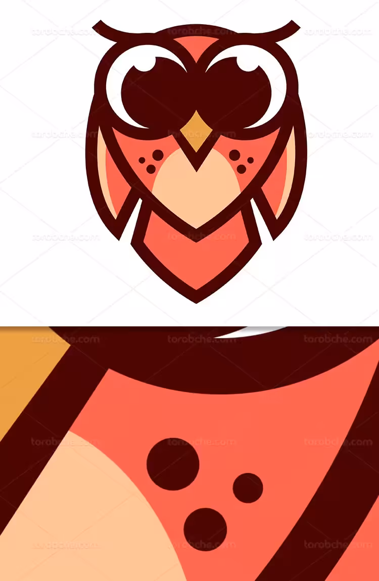 طرح لوگو جغد کارتونی | گرافیک با طعم تربچه