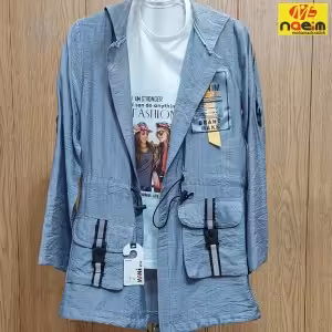 مانتو جلو باز دخترانه نخی به همرات تاپ سفید عکسدار 7تا13 سال رنگبندی