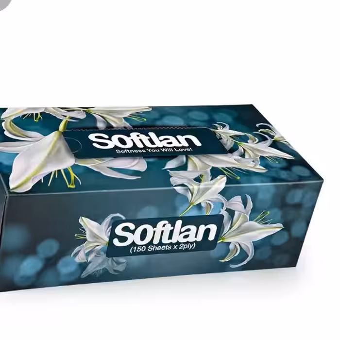 دستمال کاغذی سافتلن 150 برگ دولایه دوبسته جنس قدیمی 
