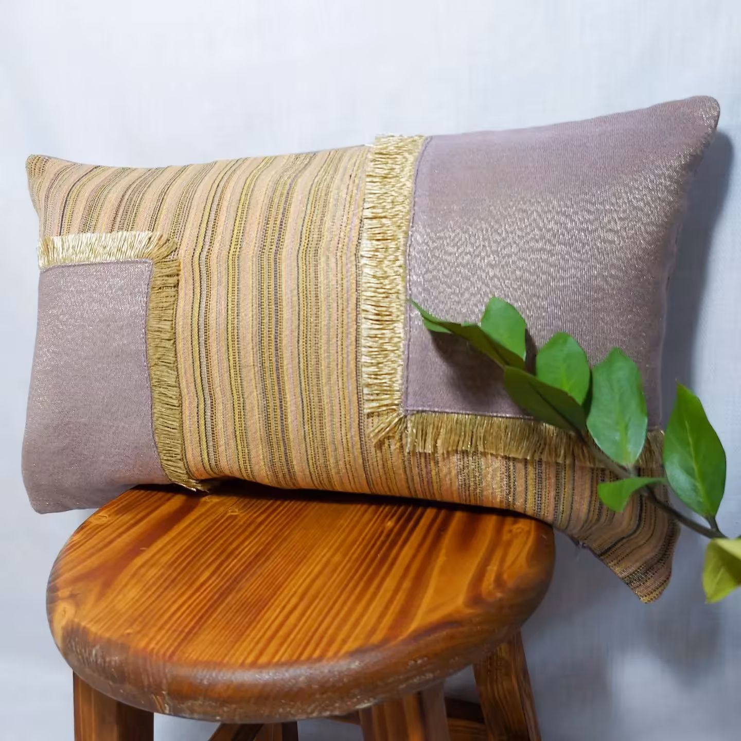 کوسن‌مستطیلی 30 در 50 دورو دوخته شده با پارچه های دستباف کاشان