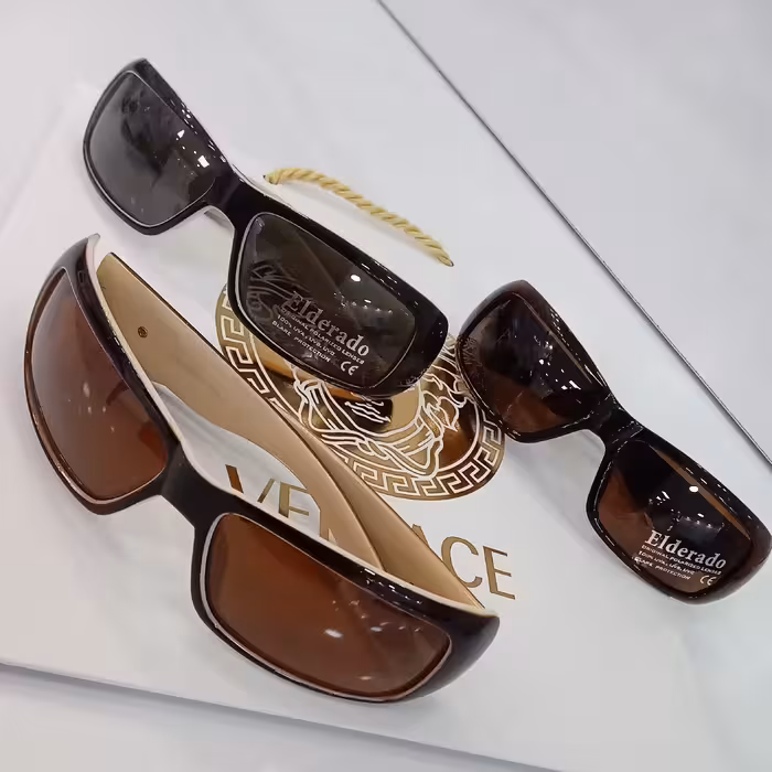 عینک آفتابی شیشه آنتی رفلکس بولار ساخت کشور چین  دسته نگین دار 