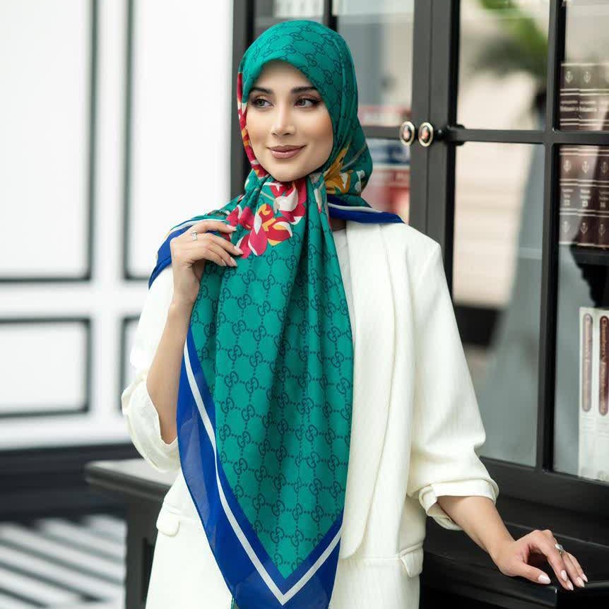 روسری نخی وال منگوله دار عرض 140 سبک و لظیف کد 075