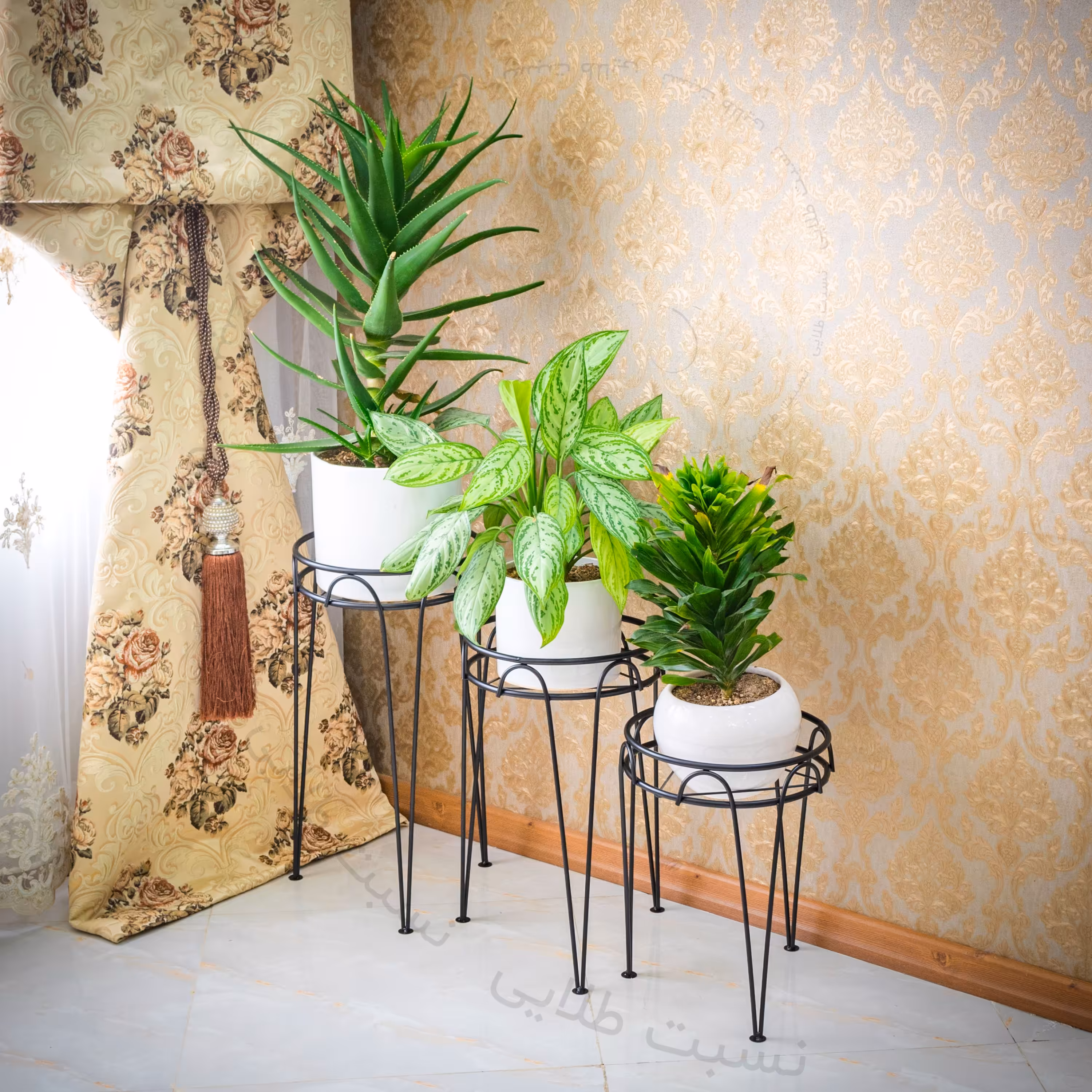 استند گلدان طرح عصایی(مجموعه3عددی)