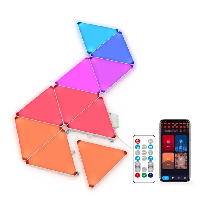 خرید پنل روشنایی 9 تكه DIY WIFI MUSIC CREATIVE LIGHT PANEL با بهترین قیمت