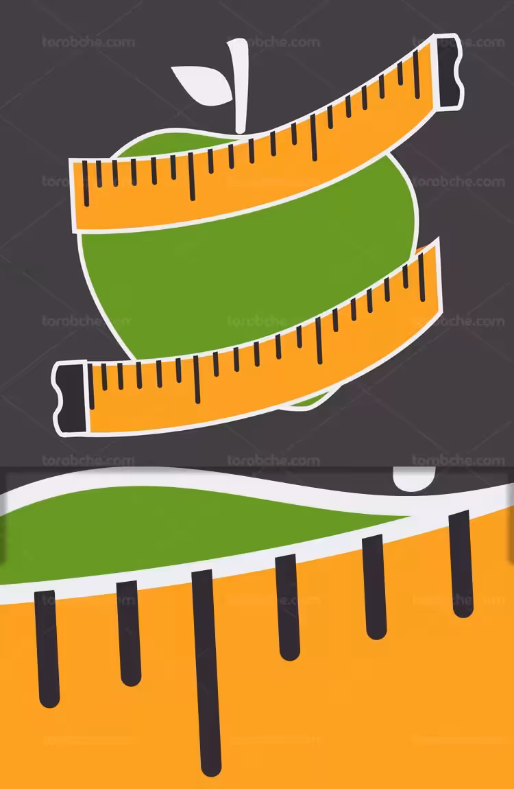 وکتور رژیم غذایی سالم و کاهش وزن | گرافیک با طعم تربچه