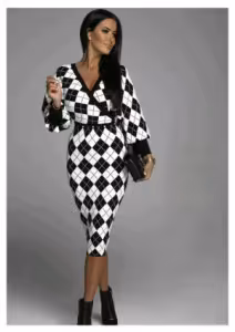 پیراهن مهمانی زنانه کرپ غواصی مدل آترین