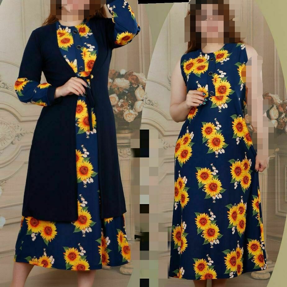 تونیک دو تیکه زنانه گل آفتابگردون