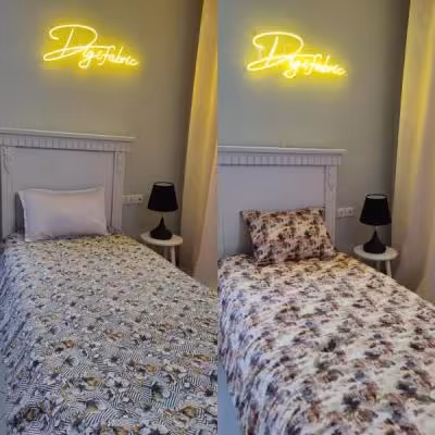 لحاف یک نفره طرح پترن گل زرد و قهوه ای