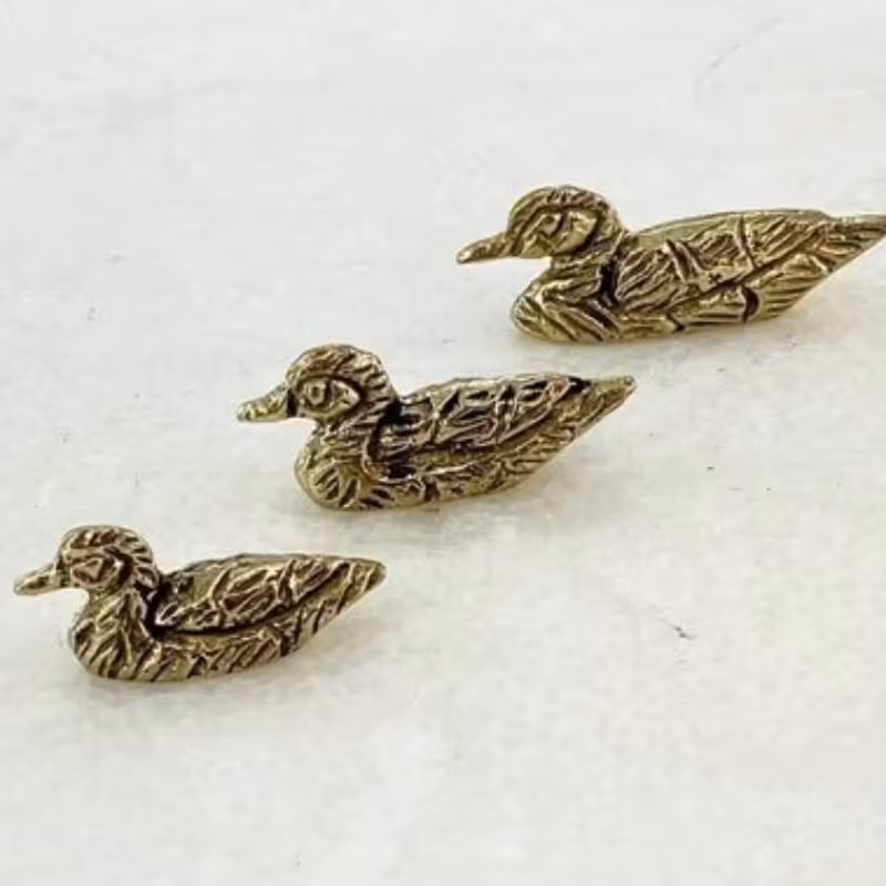 مجسمه اردک 3 عددی برنجی طرح مینیاتوری ارسال رایگان 