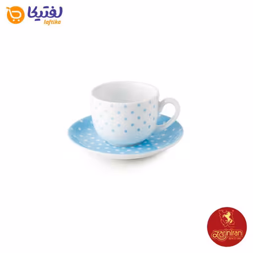 سرویس چای خوری چینی زرین ایتالیا اف طرح اسپاتی آبی 12 پارچه