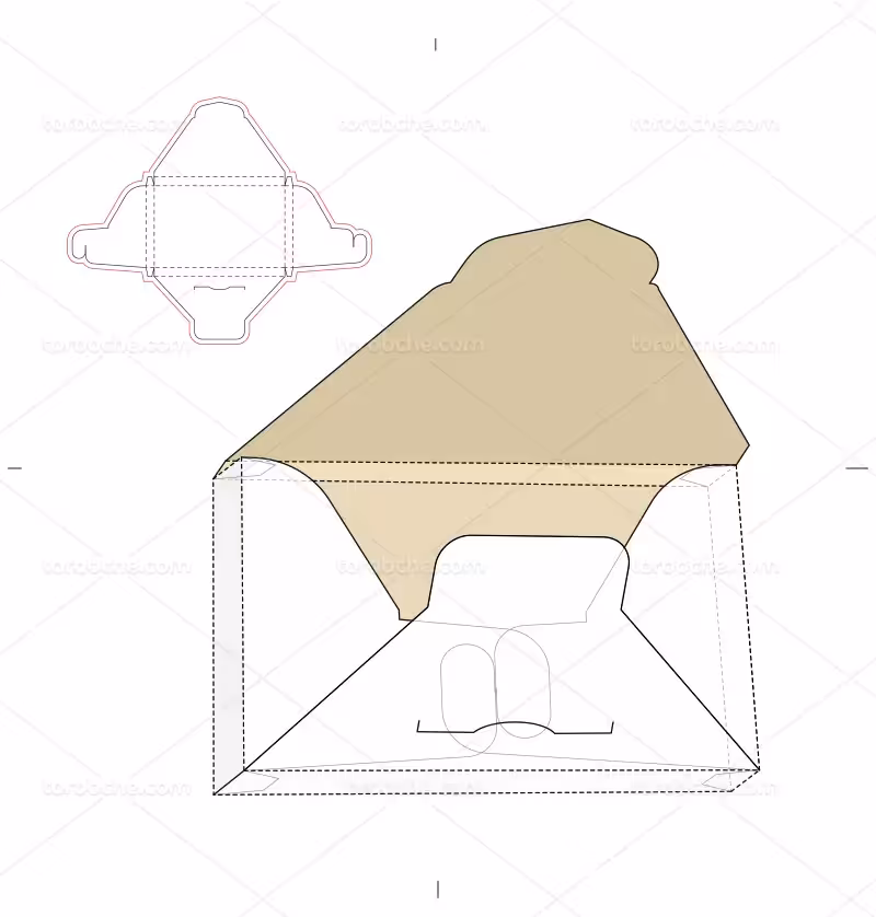 وکتور طرح گسترده جعبه انتزاعی درب دار | گرافیک با طعم تربچه