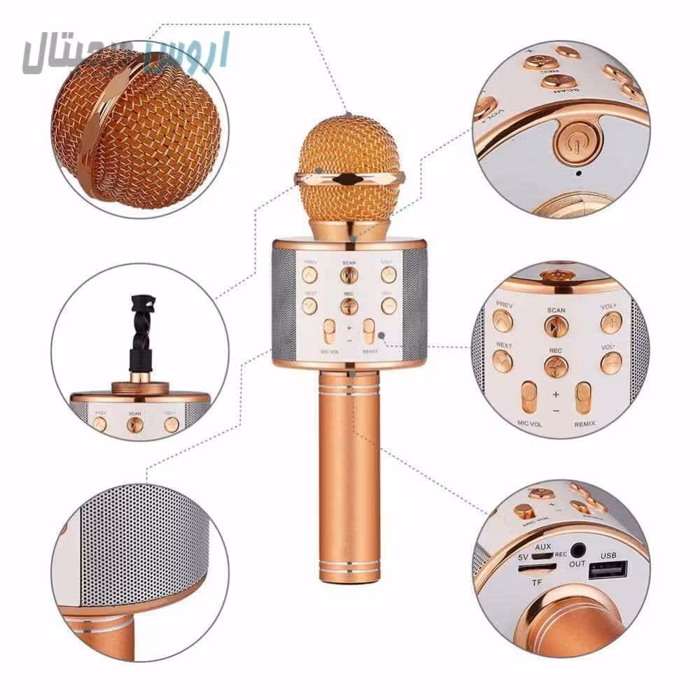 میکروفون اسپیکر مدل WS-858 - رزگلد