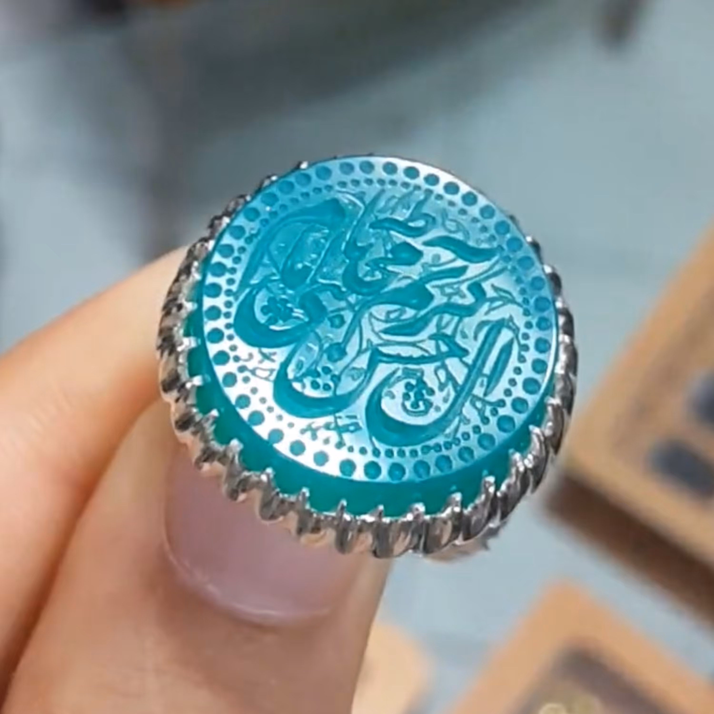 انگشتر عقیق سبز طبیعی (13)