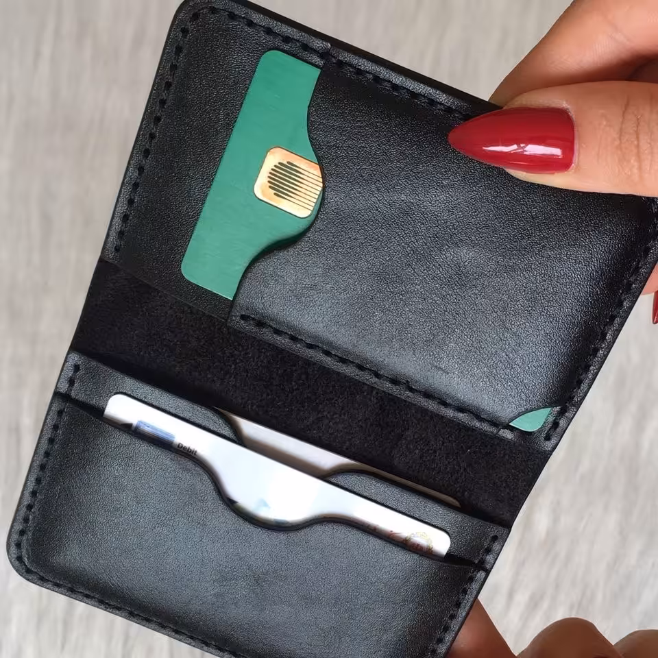 جاکارتی جیبی چرم طبیعی دست دوز 