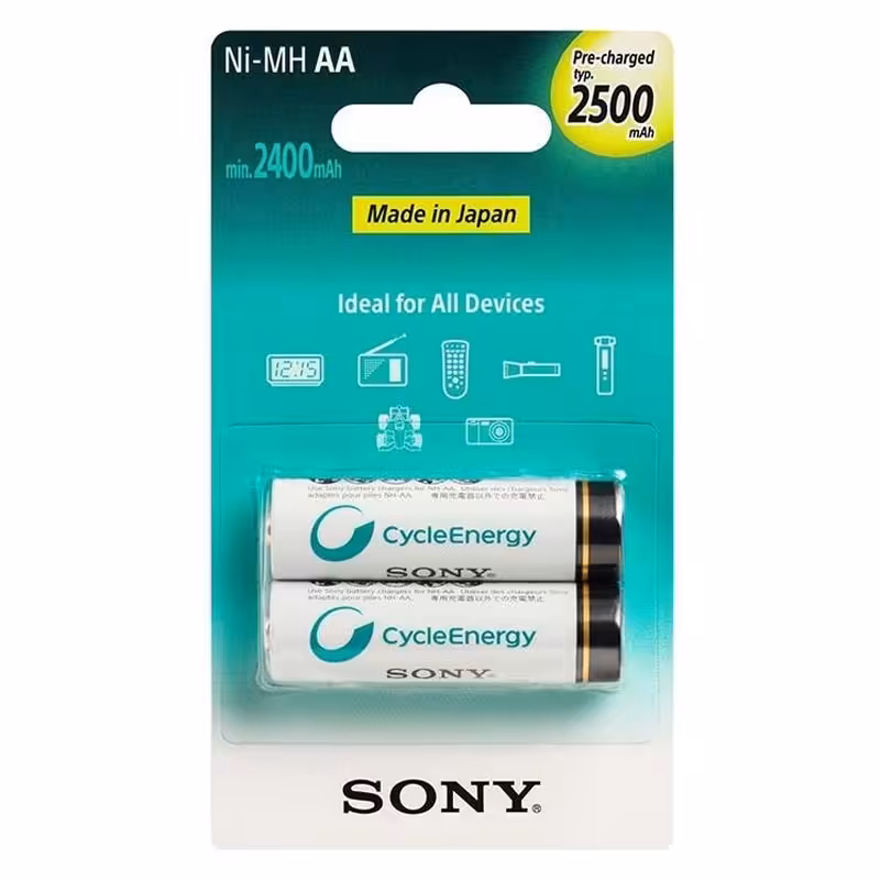 خرید باتری شارژی قلمی سونی مدل Sony NI-MH AA 2500mAh (جفتی)