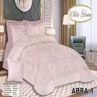روتختی مخمل شانل white homeمدل abra دونفره 8 تکه رنگ کالباسی 