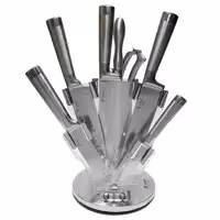 سرویس چاقو آشپزخانه 8 پارچه یونی هوم Unihome، تیغه ضخیم، بسیار تیز، استیل