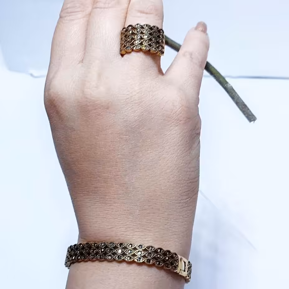 ست دستبند و انگشتر برند ژوپینگ ضد حساسیت و رنگ ثابت