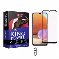 گلس موبایل سامسونگ Galaxy A32 4G مدل سرامیکی برند کینگ پاور  بسته 3 عددی  با لنز