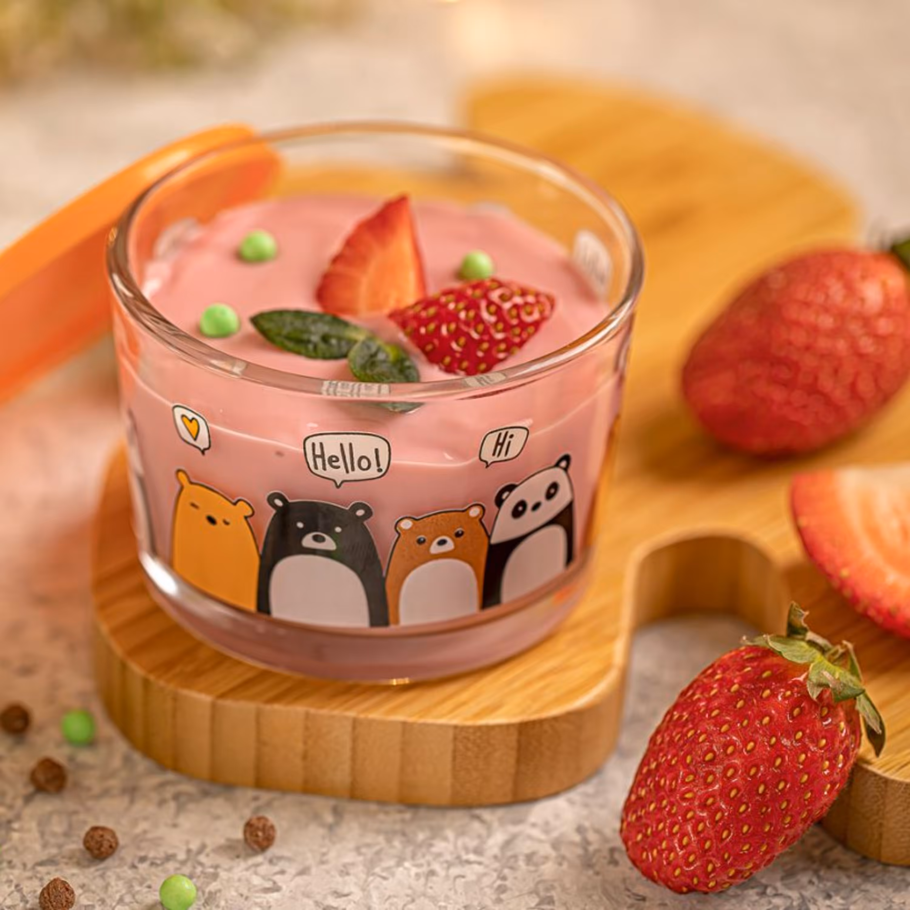 ظرف مربا شیشه ای طرحدار لیمون 190 میلی لیتر