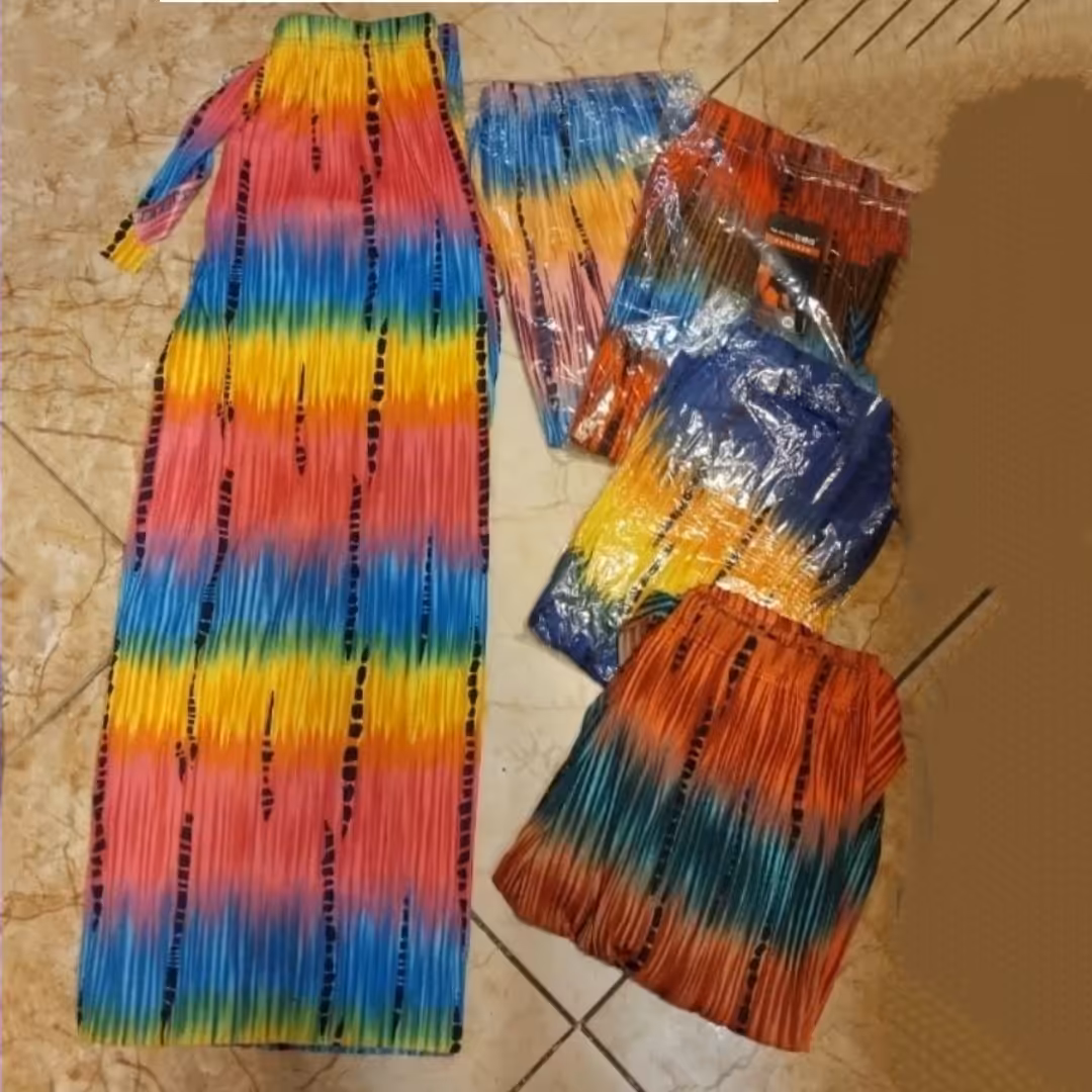 شلوار پلیسه رنگین کمانی