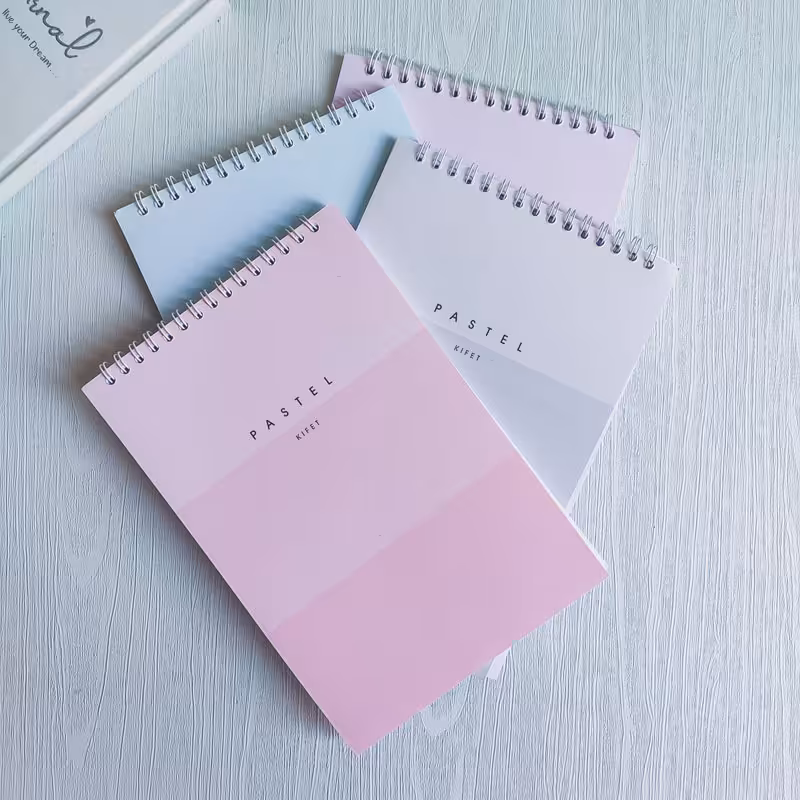 دفتر خط دار 60 برگ سیم از بالا پاستلی