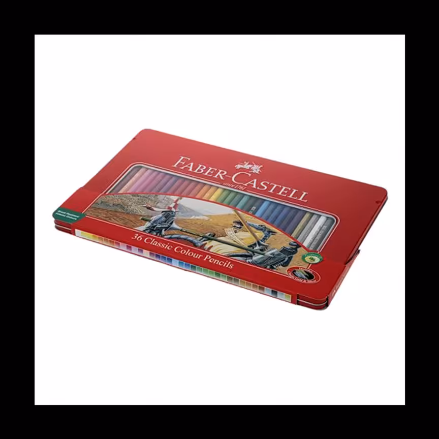 مداد رنگی 36 رنگ فلزی فابر کاستل مدل کلاسیک 