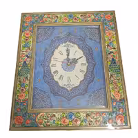 ساعت دیواری خاتم کاری طرح گل و مرغ