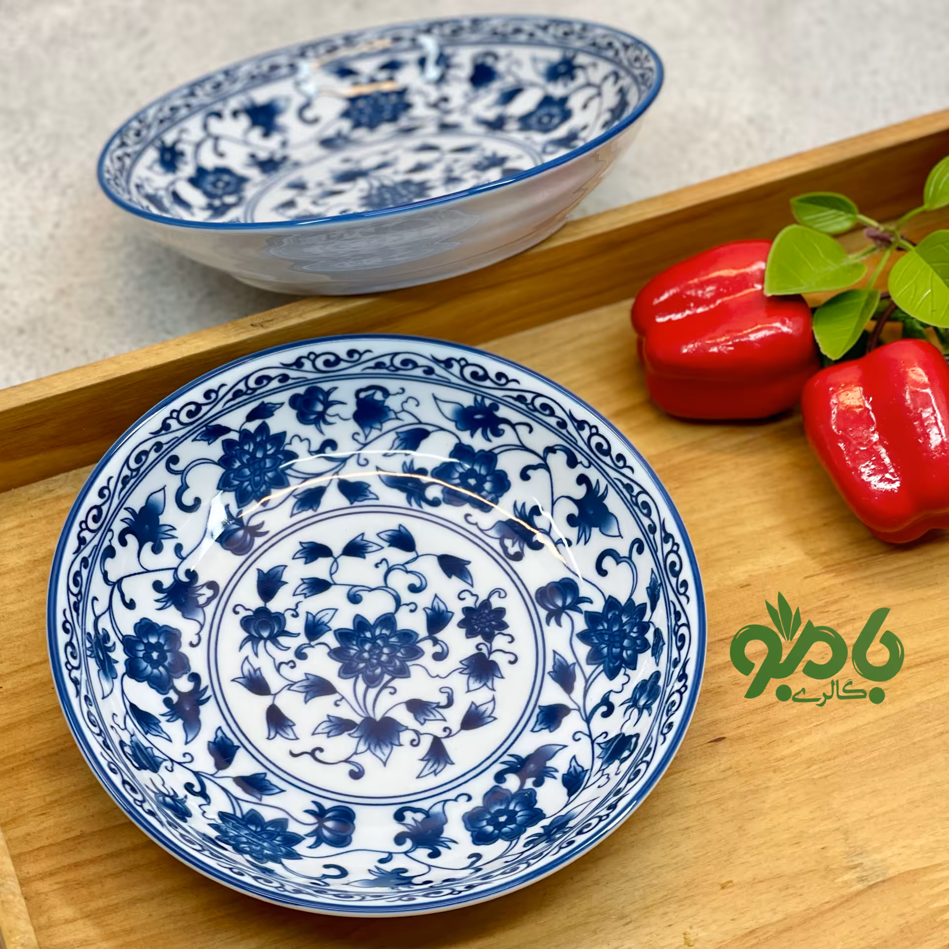 کاسه سوپ خوری وارداتی گل آبی
