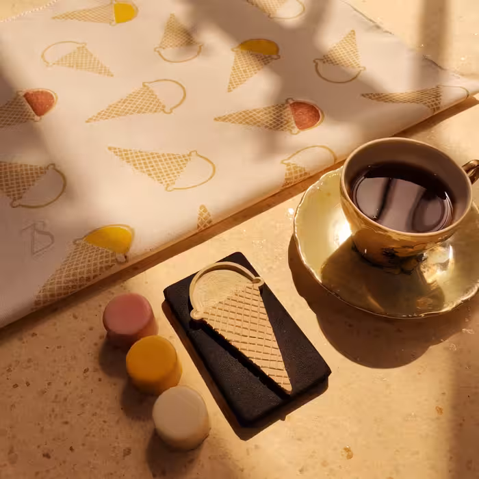 مهر دستساز  طرح بستنی قیفی(مناسب برای چاپ روی پارچه، کاغذ و دیوار)