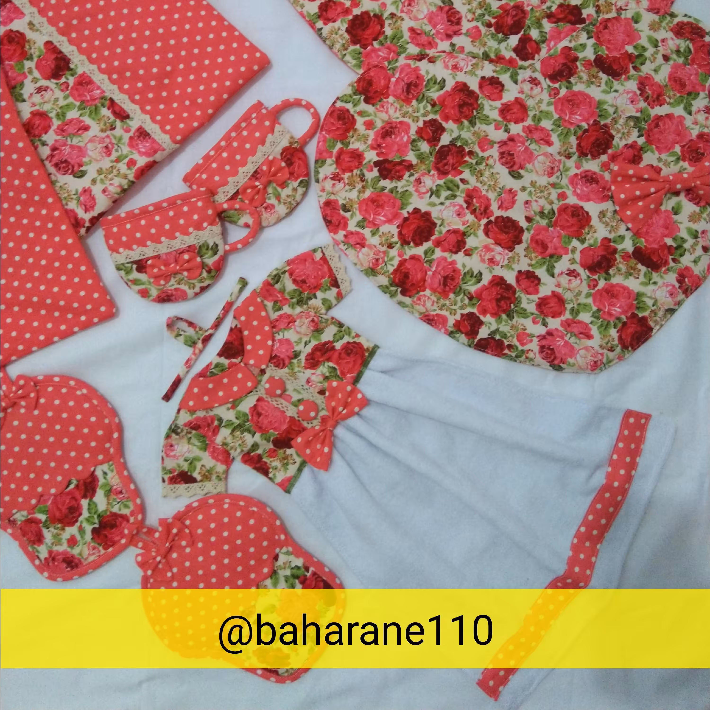 سرویس آشپزخانه عروس بهارانه (جنس کتان نخ)