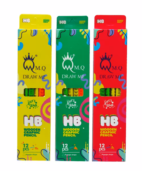 مداد مشکی ام کیو فسفری سه پهلو پاک کن رنگی H-16