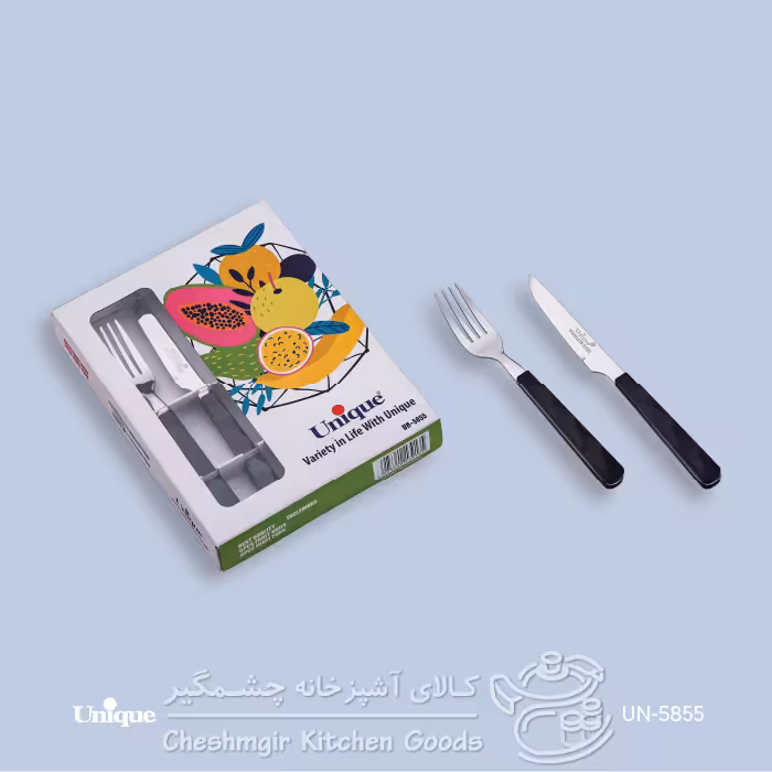 کارد و چنگال 12 پارچه یونیک دسته گرند UN-5855