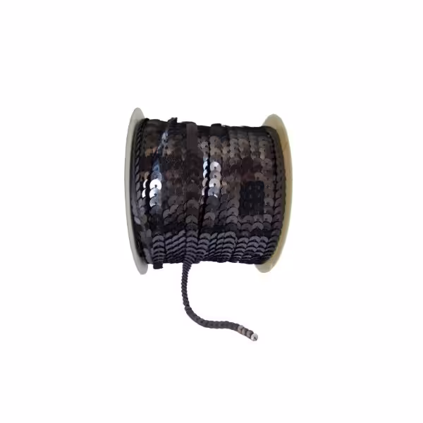 پولک متری مشکی (پولک ریسه ای قطر نیم سانت)(بسته 50 متری)