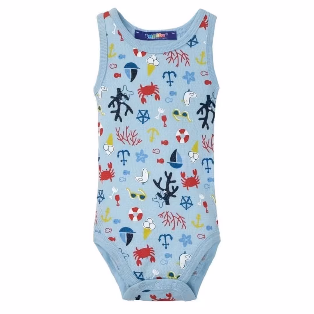 بادی آستین حلقه ای نوزادی لوپیلو سایز 2 تا 6 ماه قد نوزاد 62 تا 68 مدل سوزنی 