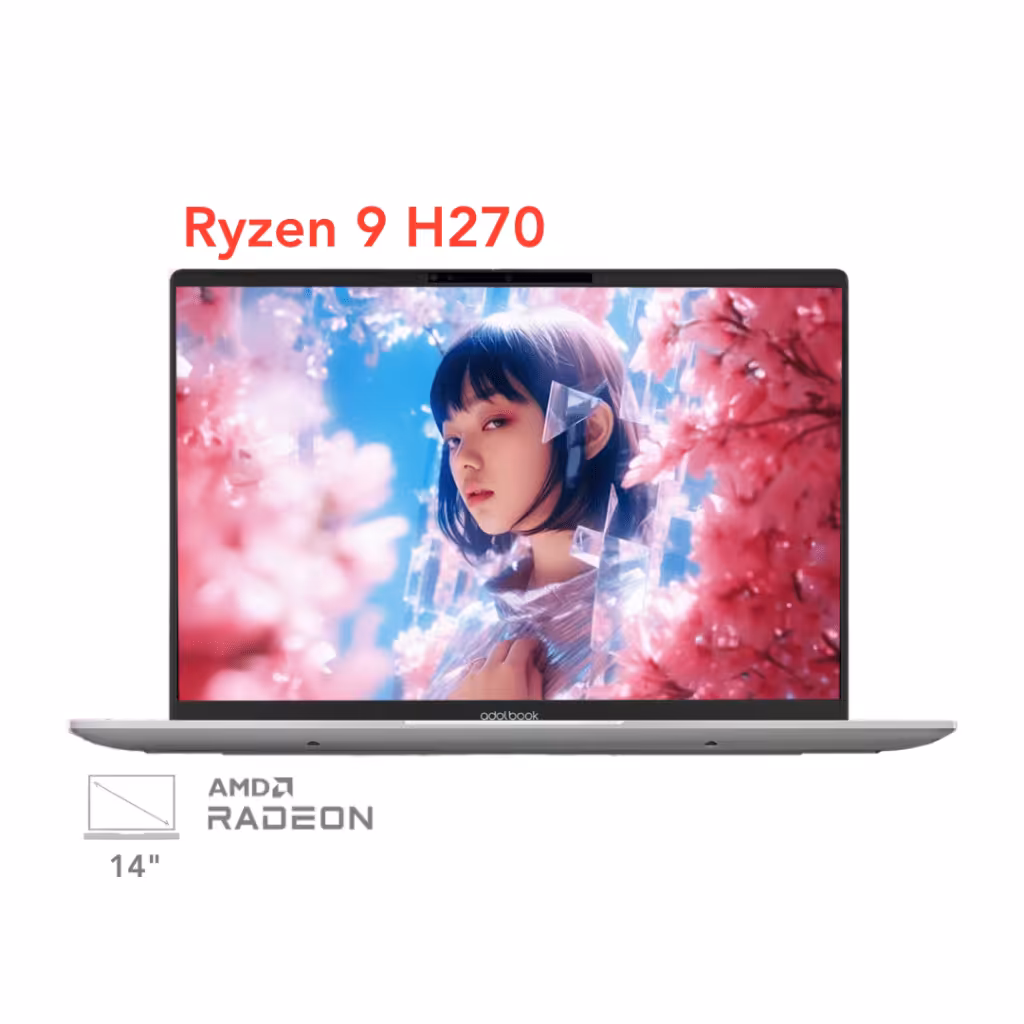 لپ تاپ ایسوس ایدل بوک مدل  ASUS Adolbook 14 Air M5406 Ryzen 9 H270 32G 1T 2.8K 120Hz OLED Green 2025