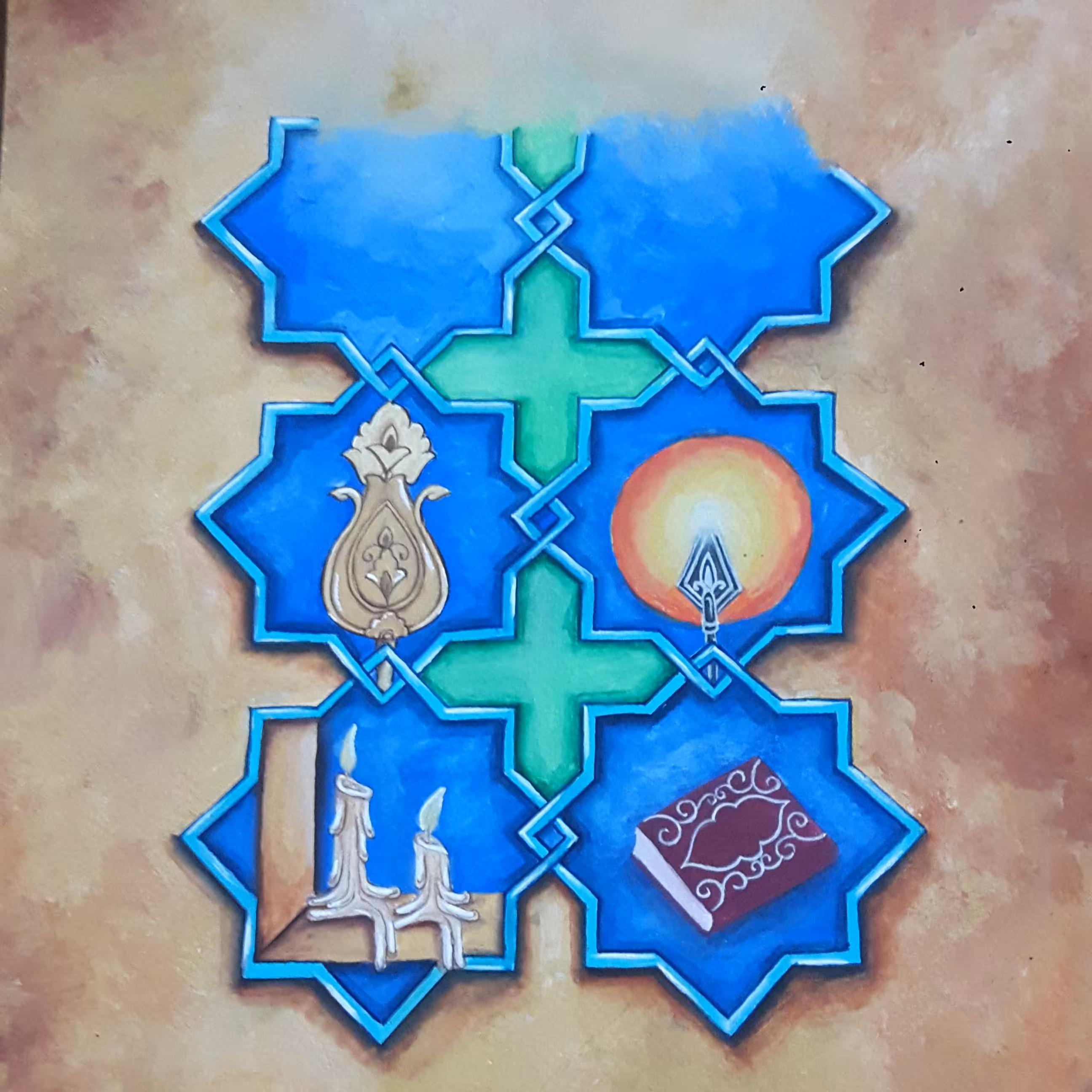 نقاشی مذهبی نغمه های عشق سایز25در35