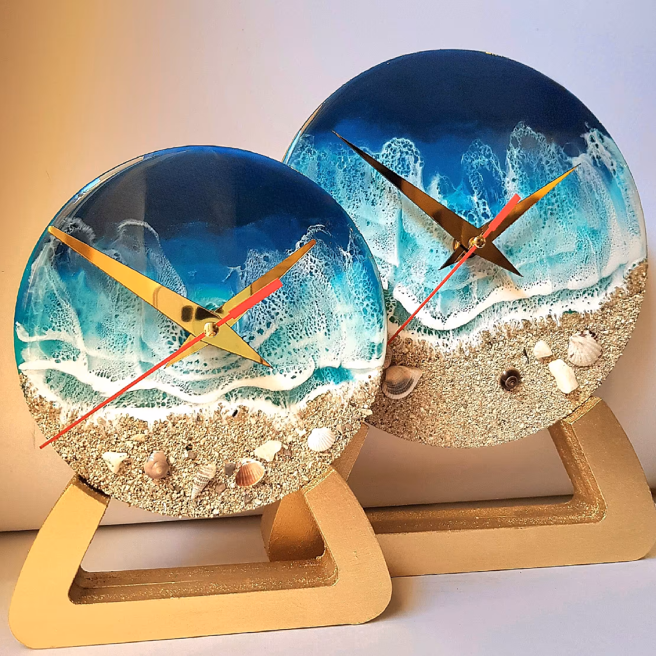 ساعت رومیزی دریا  و ساحل سه بعدی 15 سانتی