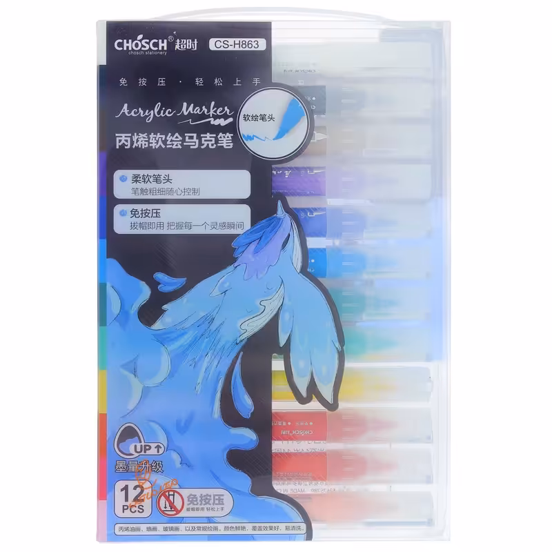 ماژیک اکریلیک 12 رنگ cs864