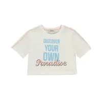 تیشرت کراپ دخترانه سفید PARADISE
