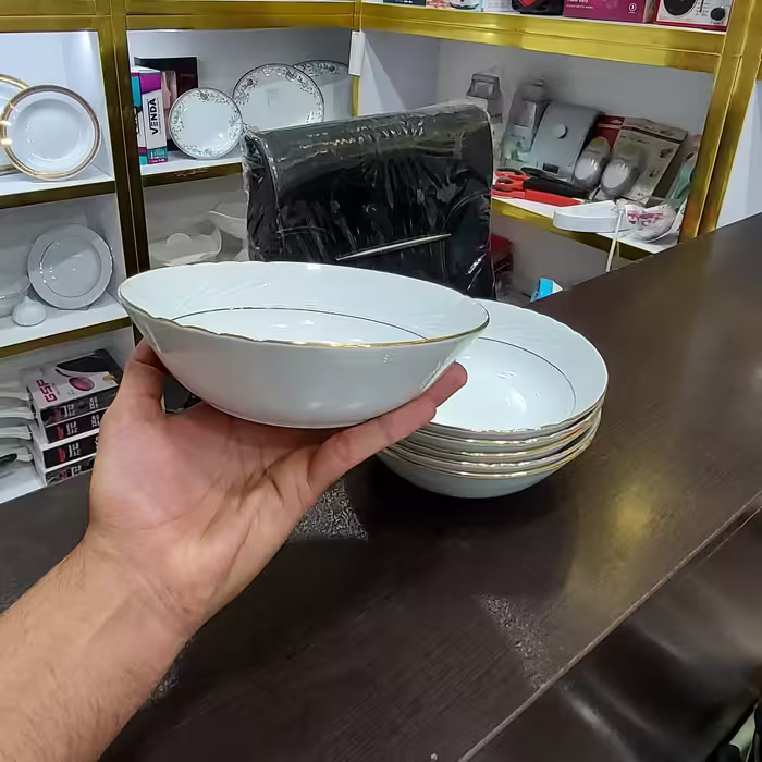 کاسه نیم گود خط طلا 6عددی
