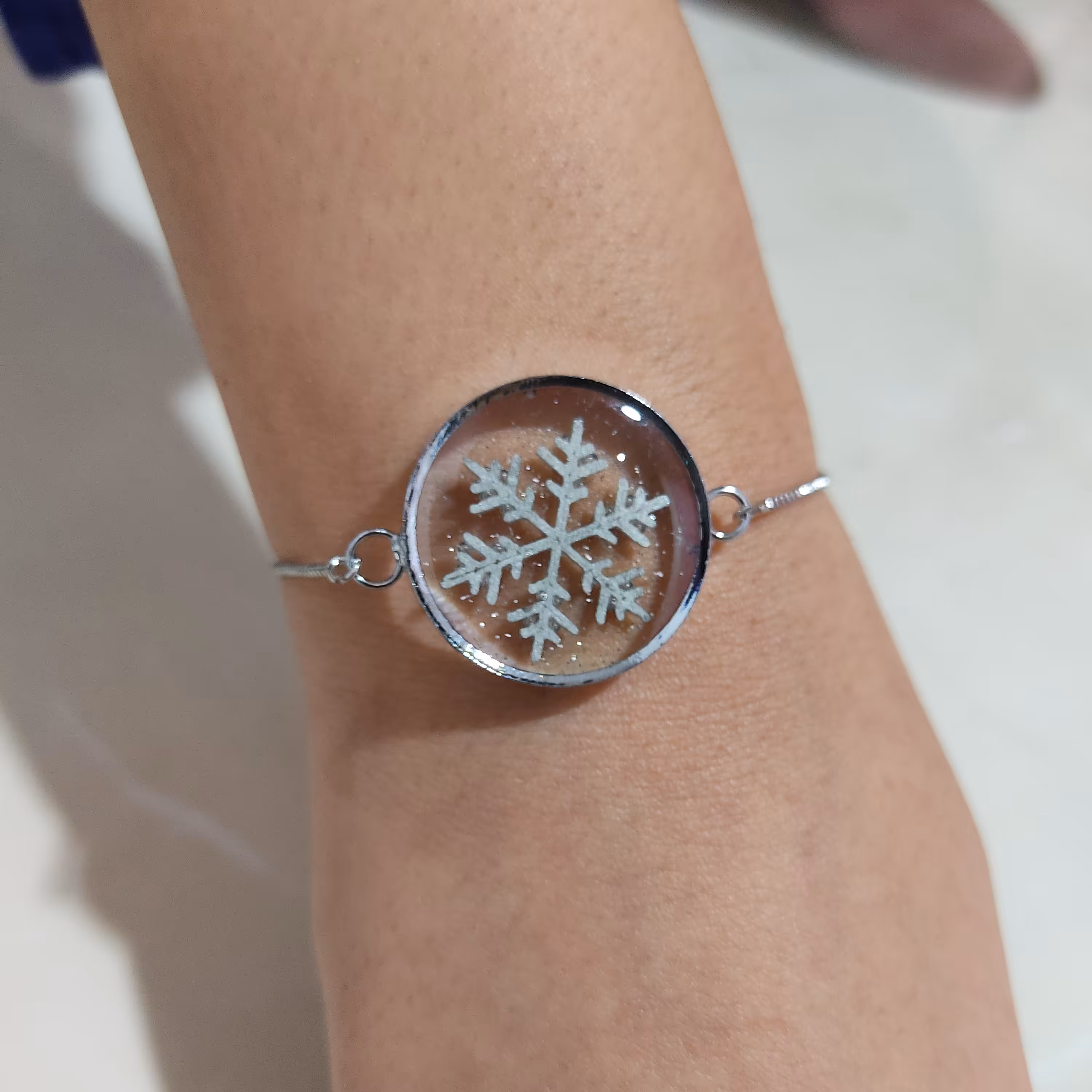 دستبند استیل طرح برف