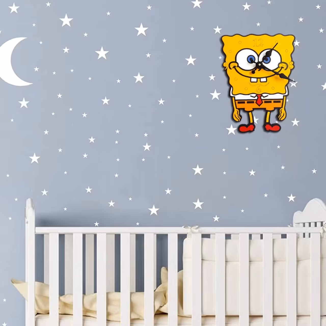 ساعت دیواری کودک مدل باب اسفنجی