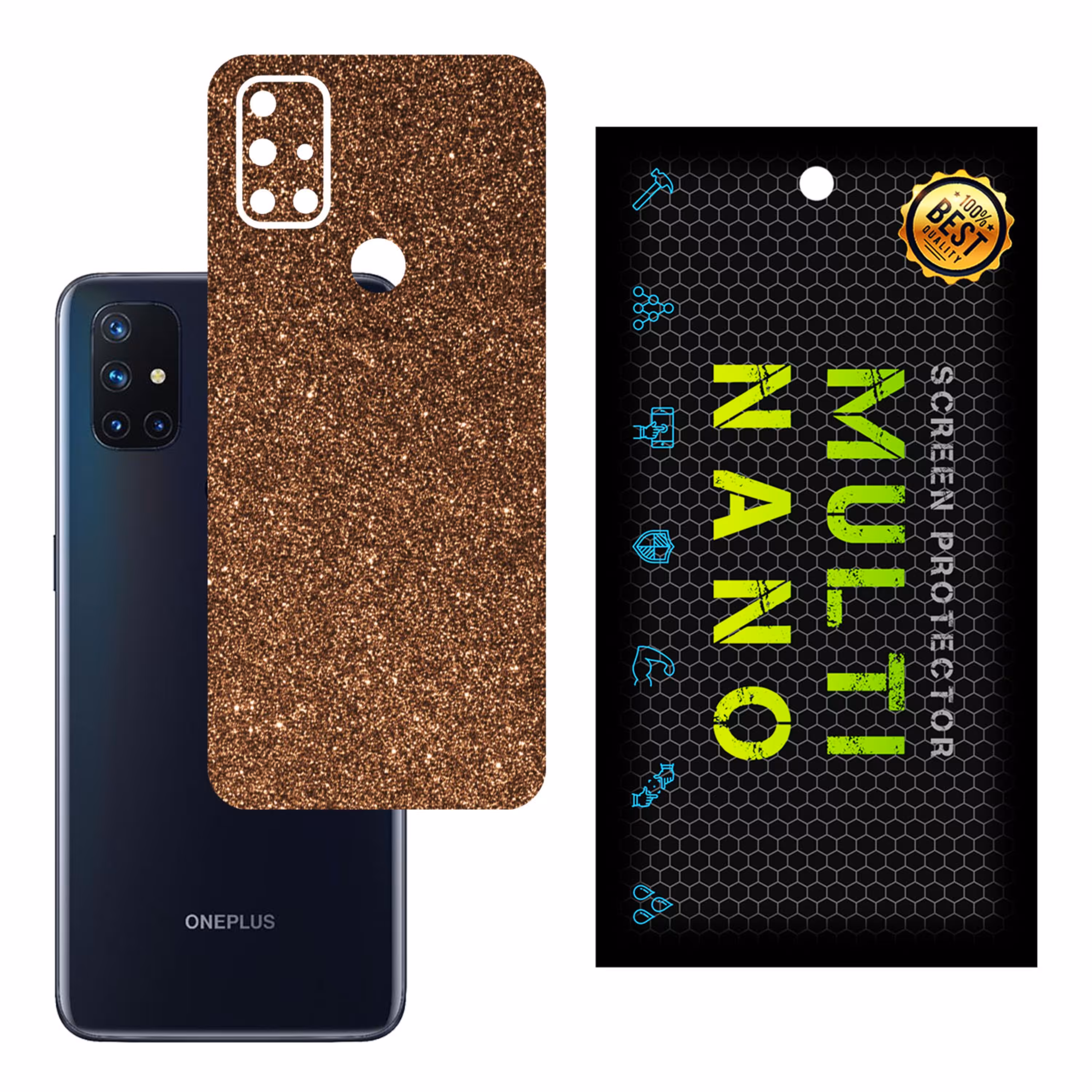 برچسب پوششی MultiNano مدل X-G1F-Bronze برای پشت موبایل وان پلاس Nord N10