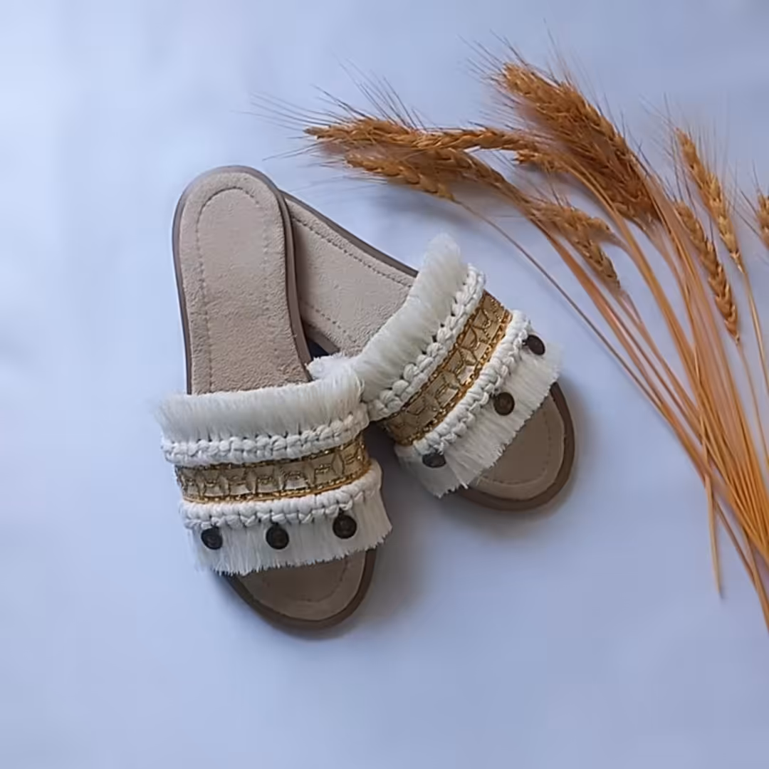 صندل مکرومه مدل ریسه ای