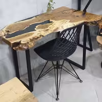 میز تحریر و کار  روستیک از چوب سنجد و رزین با پایه فلزی