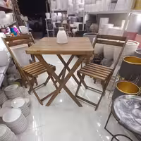 میز 2 نفره چوب روسی تاشو مناسب باغ و تراس و آشپزخونه 