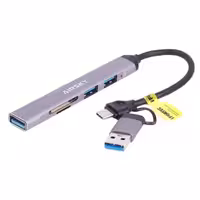 هاب و رم ریدر 5 پورت  Ifortech Airsky HC-77A Type-C USB3.0 5Port