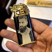 فندک لوکس  دو حالته اژدها با حکاکی چهره شعله اتمی و شعله شمعی